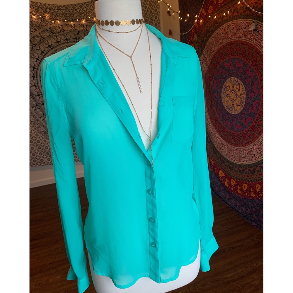 Turquoise button up